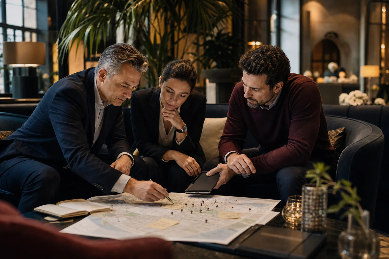 Hospitality leaders reviewing customer acquisition outcomes