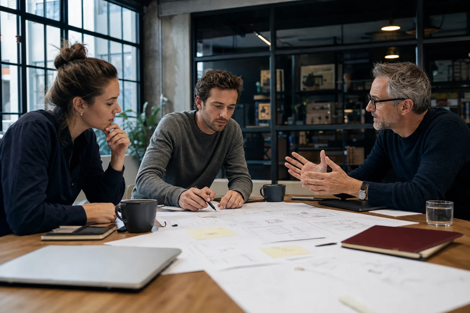 Growth-stage leadership team planning scalable technology
