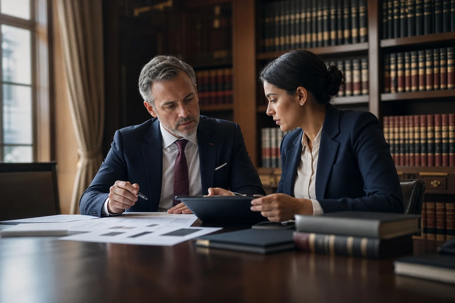 Legal and technology leaders reviewing secure knowledge systems