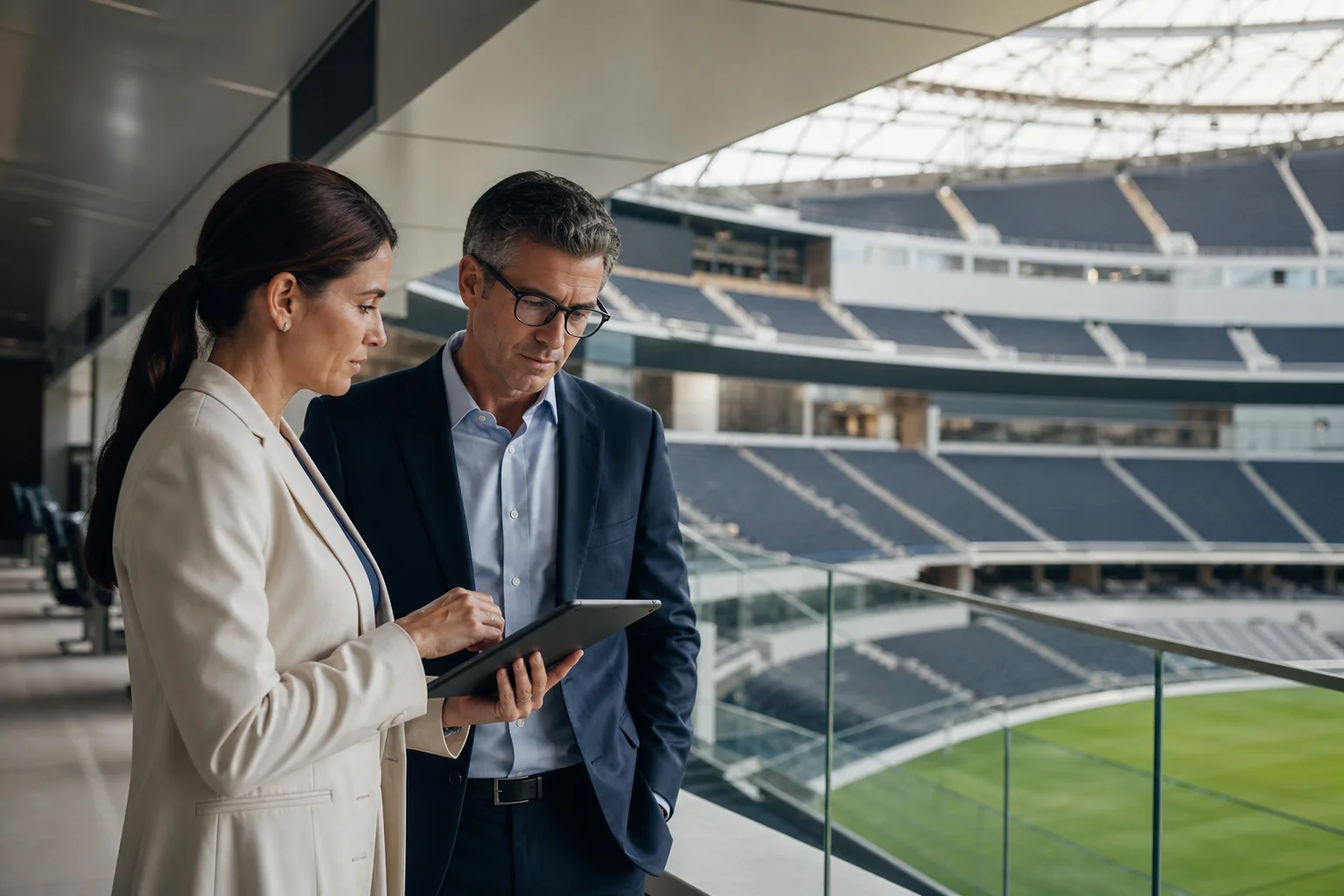 Illustrative sports technology planning scene